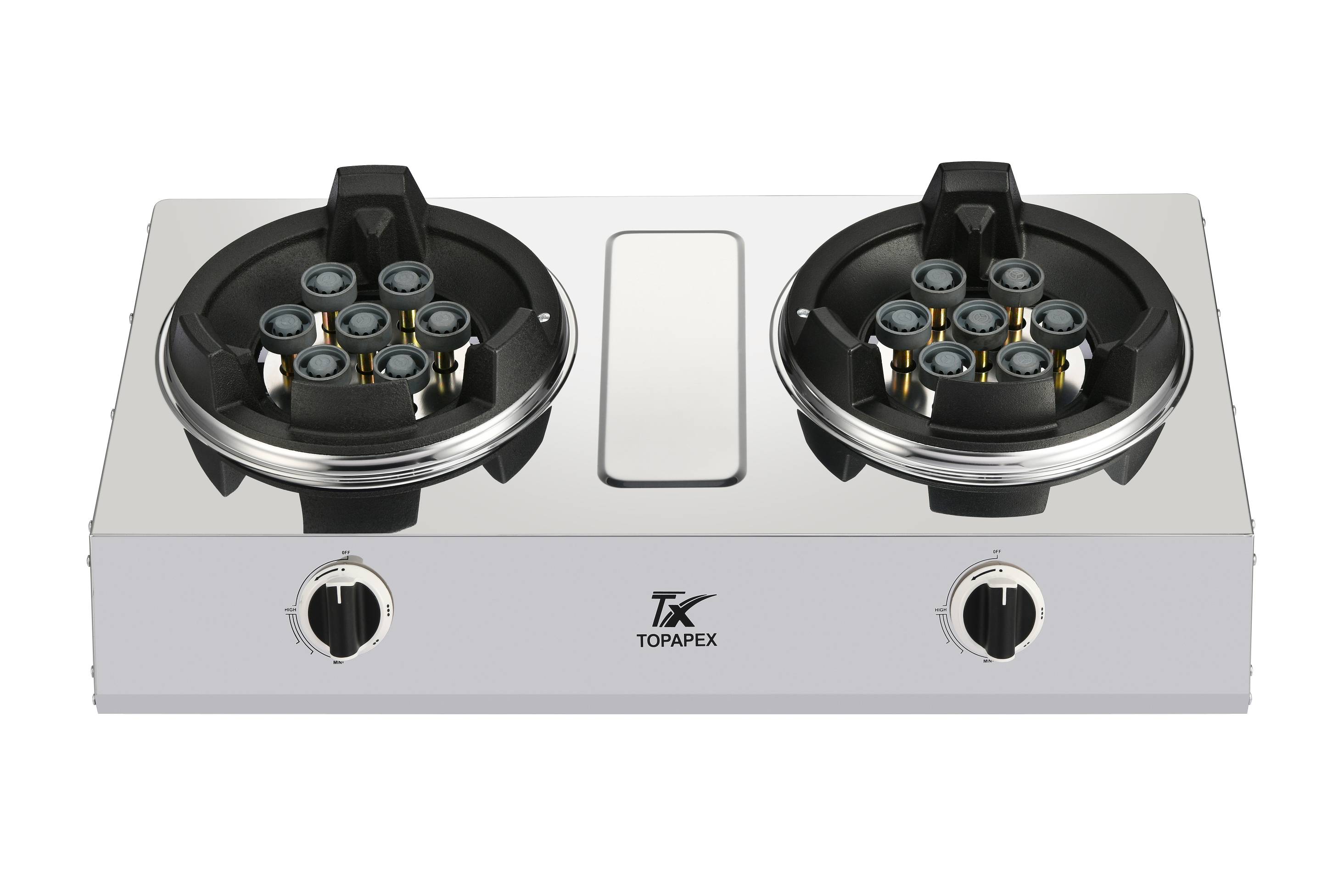 Energy Saving Double Burner Stainless Steel Gas Kitchen Stove