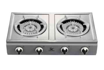 Double Burner Stainless Steel Table Top Gas Stove