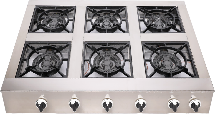 6 Burners Stainless Steel Table Top Gas Stove