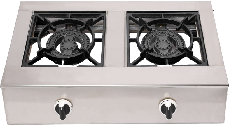Double Burner Stainless Steel Table Top Gas Stove